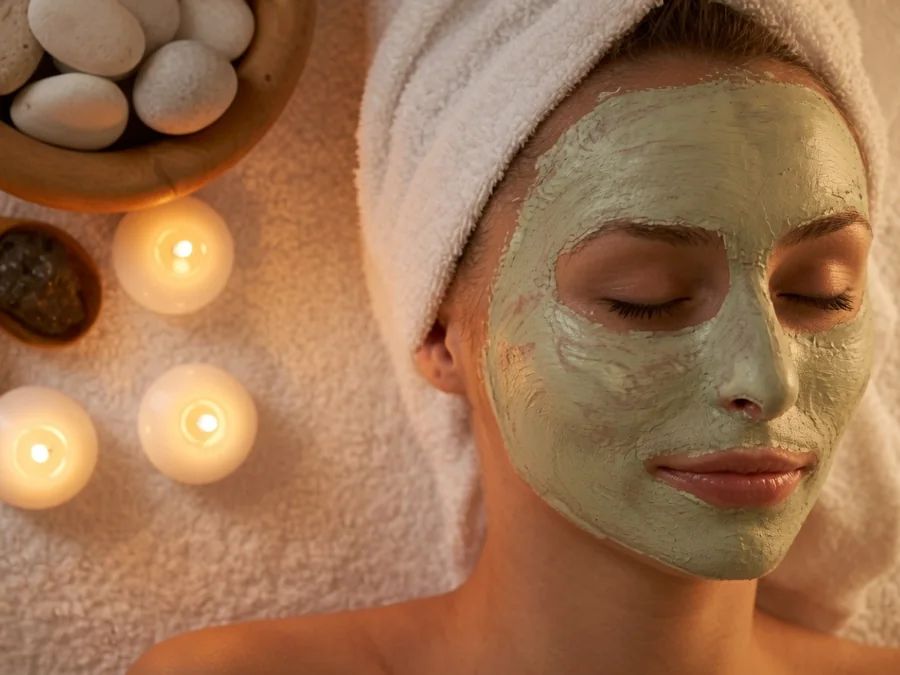 Gesichtsbehandlung mit Maske